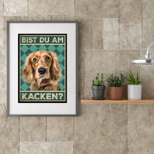 Laden Sie das Bild in den Galerie-Viewer, Cocker Spaniel - Bist du am Kacken? Hunde Poster Badezimmer Gästebad Wandbild Klo Toilette Dekoration Lustiges Gäste-WC Bild DIN A4