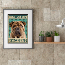 Laden Sie das Bild in den Galerie-Viewer, Shar Pei - Bist du am Kacken? Hunde Poster Badezimmer Gästebad Wandbild Klo Toilette Dekoration Lustiges Gäste-WC Bild DIN A4