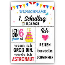 Laden Sie das Bild in den Galerie-Viewer, Personalisiertes Geschenk zum Schulanfang Schulkind Geschenkidee Schulanfänger