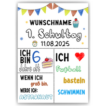 Laden Sie das Bild in den Galerie-Viewer, Geschenk zum Schulanfang Personalisiert Schulkind Geschenkidee Schulanfänger