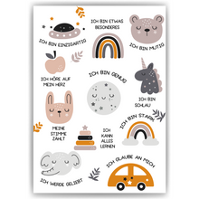 Laden Sie das Bild in den Galerie-Viewer, Affirmationsposter Geschenk Schulanfang positive Affirmation Einschulung
