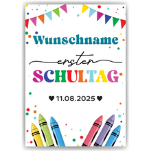 Laden Sie das Bild in den Galerie-Viewer, Erster Schultag Geschenk zur Einschulung personalisiert Schulanfang Erstklässler