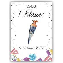 Laden Sie das Bild in den Galerie-Viewer, Personalisiertes Geldgeschenk zum Schulanfang 1. Klasse Schulkind Einschulung