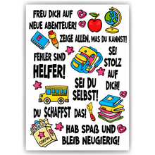 Laden Sie das Bild in den Galerie-Viewer, Affirmationsposter Geschenk Schulanfang Affirmation Einschulung Schulanfänger