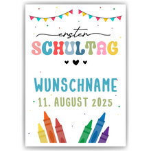 Laden Sie das Bild in den Galerie-Viewer, Erster Schultag Geschenk Einschulung personalisiert Schulanfang Erstklässler