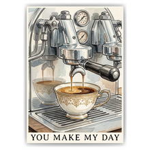 Laden Sie das Bild in den Galerie-Viewer, Espresso Poster Vintage Kaffeemaschine Wandbild Küche Barista Deko