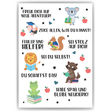 Laden Sie das Bild in den Galerie-Viewer, Affirmationsposter Geschenk Schulanfang Einschulung Mutmacher Motivation