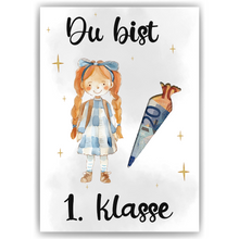 Laden Sie das Bild in den Galerie-Viewer, Mädchen Einschulung Geldgeschenk Zuckertüte Schulanfang Geschenk Schulstart
