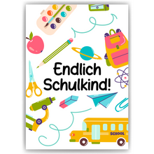 Laden Sie das Bild in den Galerie-Viewer, Geschenk zur Einschulung Jungen Mädchen Schulkind Einschulungsposter Schulanfang