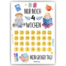 Laden Sie das Bild in den Galerie-Viewer, Einschulung Geschenk Countdown Schulanfang Schulkind Geschenkidee Schulanfänger