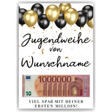 Laden Sie das Bild in den Galerie-Viewer, Personalisiertes Geldgeschenk zur Jugendweihe Geschenkidee