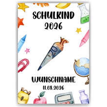 Laden Sie das Bild in den Galerie-Viewer, Personalisiertes Geldgeschenk zur Einschulung Geldgeschenk Schulanfang Schultüte