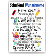 Laden Sie das Bild in den Galerie-Viewer, Personalisiertes Geschenk Schulanfang Affirmation Schultüte Einschulung