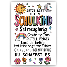 Laden Sie das Bild in den Galerie-Viewer, Schulkind Karte Einschulung Schulanfang Glückwunschkarte Erster Schultag