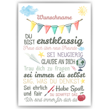 Laden Sie das Bild in den Galerie-Viewer, Personalisiertes Geschenk zum Schulanfang Affirmation Motivation Selbstvertrauen