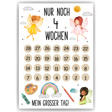 Laden Sie das Bild in den Galerie-Viewer, Einschulung Geschenk Countdown Schulanfang Schulkind Geschenkidee Schulanfänger