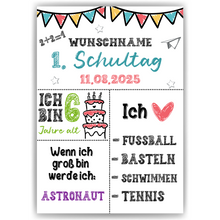 Laden Sie das Bild in den Galerie-Viewer, Geschenk zum Schulanfang Personalisiert Schulkind Geschenkidee Schulanfänger