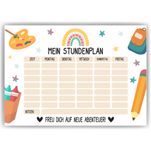 Laden Sie das Bild in den Galerie-Viewer, Stundenplan zur Einschulung Geschenk zum Schulanfang Schulkind Geschenkidee