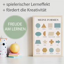 Laden Sie das Bild in den Galerie-Viewer, Kinderposter Geometrie Formen Lernposter Kinderzimmer Wandbild Kindergarten Grundschule Lernhilfe für Kinder
