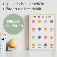 Laden Sie das Bild in den Galerie-Viewer, Gefühle Lernposter Kinderzimmer Wandbild Einschulung Kinderposter Kindergarten Grundschule Lernhilfe