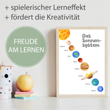 Laden Sie das Bild in den Galerie-Viewer, Kinderposter Sonnensystem Lernposter Kinderzimmer Wandbild Einschulung Kindergarten Grundschule Lernhilfe für Kinder