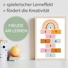Laden Sie das Bild in den Galerie-Viewer, ABC Kinderposter Alphabet 2er Set Lernposter Buchstaben & Zahlen | Kinderzimmer Wandbilder Kindergarten Grundschule Kinder Lernhilfe Poster