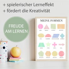 Laden Sie das Bild in den Galerie-Viewer, Kinderposter Geometrie Formen Lernposter Kinderzimmer Wandbild Kindergarten Grundschule Kinder Lernhilfe Poster