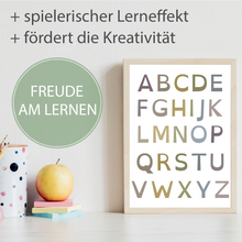 Laden Sie das Bild in den Galerie-Viewer, Alphabet Kinderposter ABC Lernposter Kinderzimmer Wandbild Kindergarten Grundschule Kinder Lernhilfe Poster