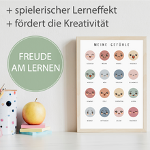 Laden Sie das Bild in den Galerie-Viewer, Kinderposter Gefühle Lernposter Kinderzimmer Wandbild Kindergarten Grundschule Kinder Lernhilfe Poster