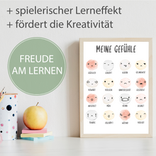 Laden Sie das Bild in den Galerie-Viewer, Kinderposter Gefühle Lernposter Kinderzimmer Wandbild Einschulung Kindergarten Grundschule Lernhilfe für Kinder