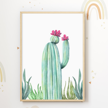 Laden Sie das Bild in den Galerie-Viewer, Sonne Lama Kaktus 3er Set Bilder Kinderzimmer Deko DIN A4 Poster Babyzimmer Wandbilder