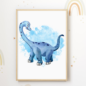 Dinosaurier 4er Set Bilder Kinderzimmer Dino Deko DIN A4 Poster Babyzimmer Wandbilder