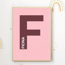 Laden Sie das Bild in den Galerie-Viewer, Personalisiertes Wandbild | Buchstabe Name Mädchen Kinderzimmer Babyposter Kinderposter Geschenk