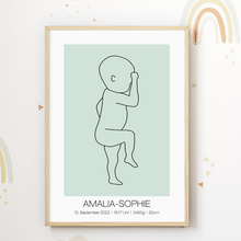 Laden Sie das Bild in den Galerie-Viewer, Geburtsposter personalisiert | Geschenk zur Geburt Babyposter | Kinderzimmer Babygeschenk