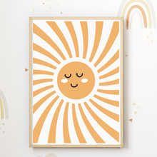 Laden Sie das Bild in den Galerie-Viewer, Sonne Boho Bild DIN A4 Kinderzimmer Wandbild Babyzimmer Poster Dekoration