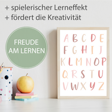 Laden Sie das Bild in den Galerie-Viewer, Alphabet & Zahlen Kinderposter 3er Set Lernposter ABC | Kinderzimmer Wandbilder Kindergarten Grundschule Kinder Lernhilfe Poster