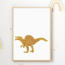 Laden Sie das Bild in den Galerie-Viewer, Dinosaurier Bilder 4er Set DIN A4 Poster Kinderzimmer Dino Wandbilder Babyzimmer Dekoration