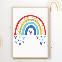 Laden Sie das Bild in den Galerie-Viewer, Natur Regenbogen Schmetterling 4er Set Kinderzimmer Bilder DIN A4 Poster Babyzimmer Wandbilder Dekoration