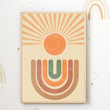 Laden Sie das Bild in den Galerie-Viewer, You are my Sunshine Boho Sonne Regenbogen Bilder 3er Set DIN A4 Kinderzimmer Wandbilder Babyzimmer Poster Dekoration