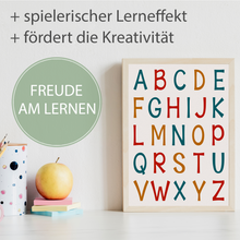 Laden Sie das Bild in den Galerie-Viewer, Alphabet Zahlen Kinderposter 3er Set Lernposter ABC | Kinderzimmer Wandbilder Kindergarten Grundschule Lernhilfe für Kinder