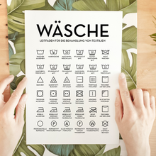 Laden Sie das Bild in den Galerie-Viewer, Wäsche Poster Waschraum Wandbild Hauswirtschaftsraum Wanddeko Einzugsgeschenk Bild
