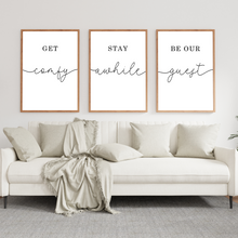 Laden Sie das Bild in den Galerie-Viewer, Poster 3er Set Wohnzimmer Esszimmer Gästezimmer – Gast Poster Zuhause Wandbild Küche Flur Wanddeko