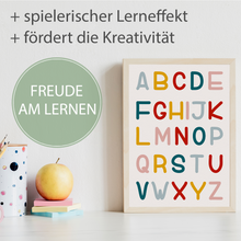 Laden Sie das Bild in den Galerie-Viewer, Kinderposter 4er Set ABC, Zahlen, Monate & Tage Lernposter Alphabet | Kinderzimmer Wandbilder Kindergarten Grundschule Lernhilfe für Kinder