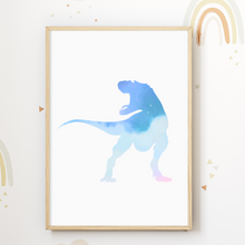 Laden Sie das Bild in den Galerie-Viewer, T-Rex Dinosaurier Bilder 3er Set DIN A4 Kinderzimmer Dino Poster Babyzimmer Wandbilder Dekoration