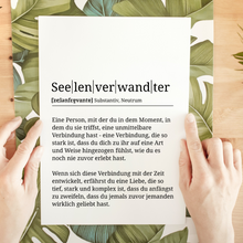 Laden Sie das Bild in den Galerie-Viewer, Seelenverwandter Poster Definition - Valentinstag Liebesposter Geschenk