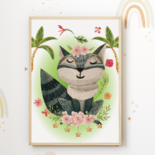 Laden Sie das Bild in den Galerie-Viewer, Waldtiere Waschbär Reh Fuchs Bilder 3er Set DIN A4 Kinderzimmer Wandbilder Babyzimmer Poster Dekoration