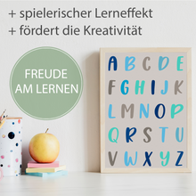 Laden Sie das Bild in den Galerie-Viewer, Alphabet & Zahlen Kinderposter 3er Set ABC Lernposter | Kinderzimmer Wandbilder Kindergarten Grundschule Lernhilfe für Kinder