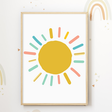 Laden Sie das Bild in den Galerie-Viewer, You are my Sunshine Bilder 3er Set DIN A4 Kinderzimmer Wandbilder Babyzimmer Poster Dekoration Sonne Regenbogen