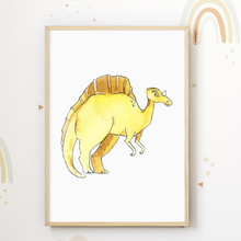 Laden Sie das Bild in den Galerie-Viewer, Dinosaurier Bilder 4er Set DIN A4 Kinderzimmer Poster Dino Babyzimmer Wandbilder Dekoration