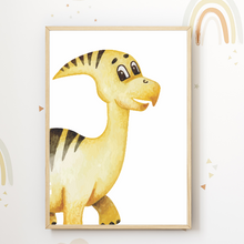 Laden Sie das Bild in den Galerie-Viewer, Dinosaurier 3er Set Kinderzimmer Bilder Dino DIN A4 Wandbilder Deko Babyzimmer Poster